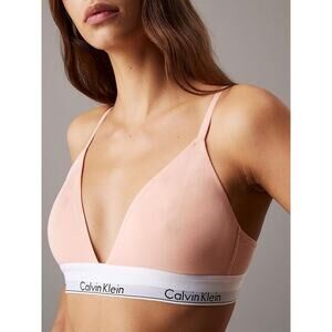 Calvin Klein Triangle Bralette Pink Cotton Modal Stretch Elastic Size XL
